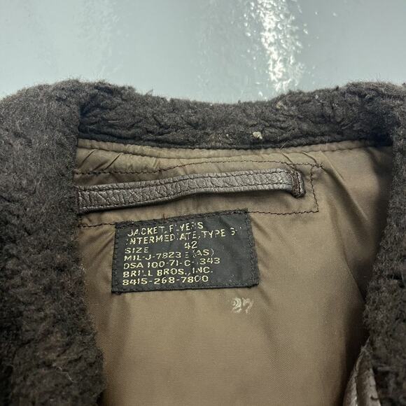 Vintage 60s USN Type G-1 Brown Leather Bomber Flight Jacket - Picture 6 of 6